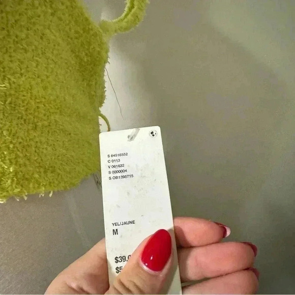 NWT URBAN OUTFITTERS CHARTRUESE TIE UP FUZZY TOP M - Picture 5 of 7